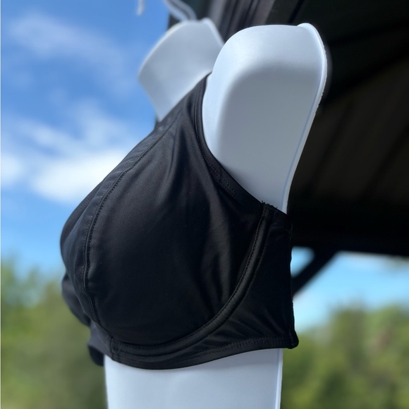 NWT SHAPERMINT Black Halter Underwire Swim Top, Size: XL - Picture 3 of 9